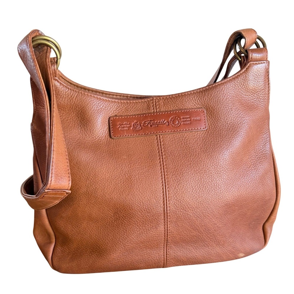Fossil Hobo Shoulder Bag Women OS Cognac Brown Good Leather Pebbled 75082